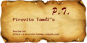 Pirovits Tamás névjegykártya